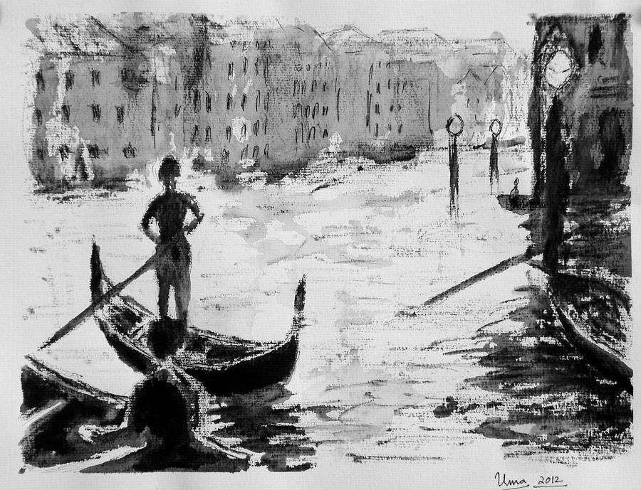 Venice #2 Drawing by Uma Krishnamoorthy