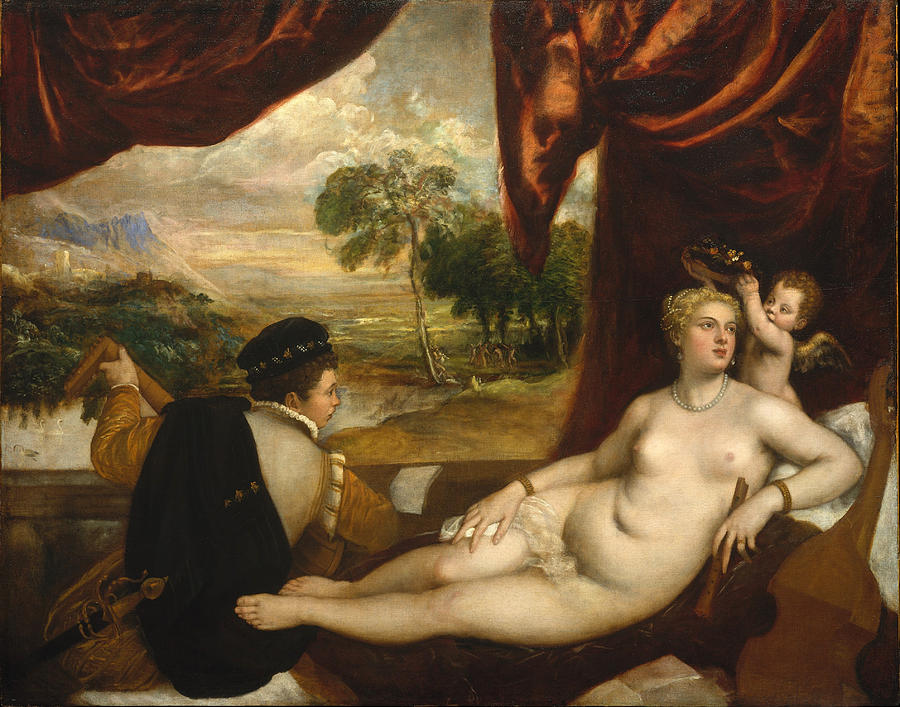 Venus and the Lute Player #7 Painting by Titian