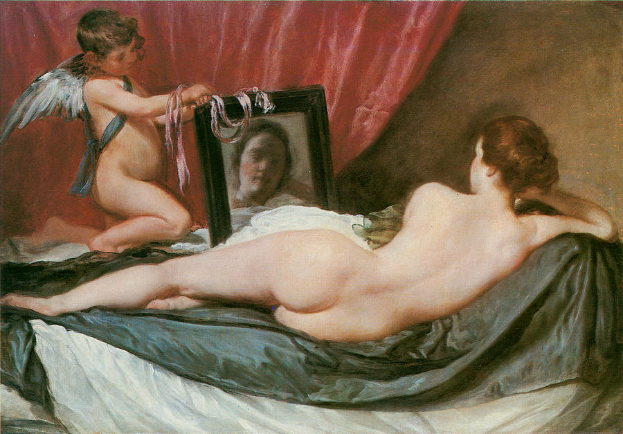 Venus At Her Mirror #1 Painting by Diego Rodriguez de Silva Velazquez