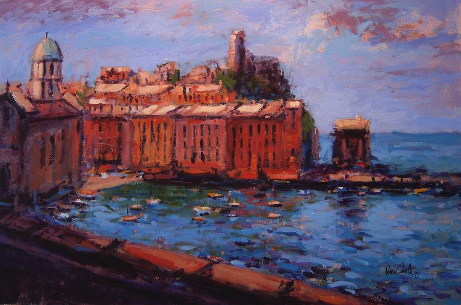 Vernazza Painting - Vernazza from the train #1 by R W Goetting