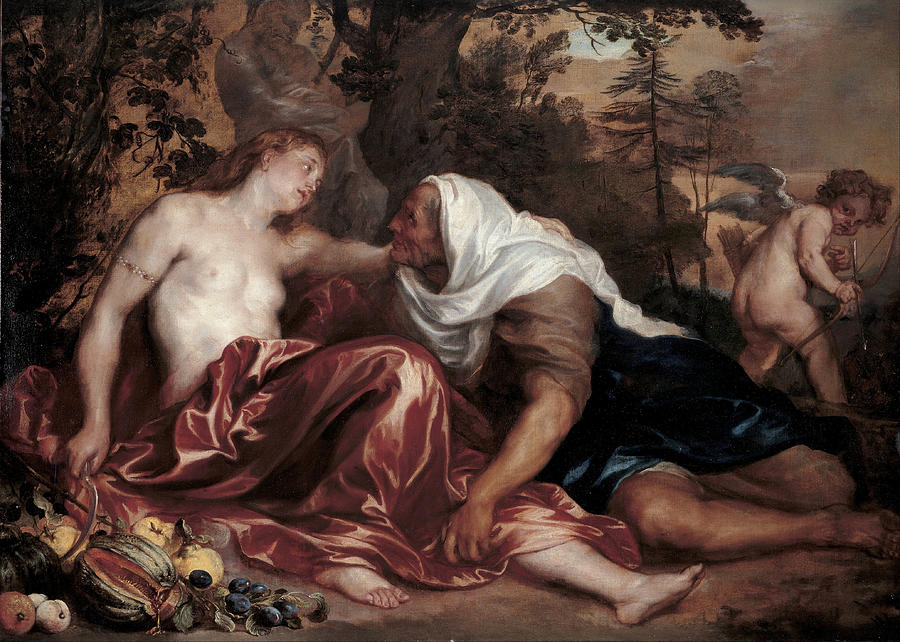 Vertumnus and Pomona #4 Painting by Anthony van Dyck