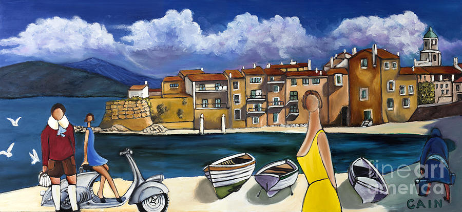 Vespa and French Cove #1 Painting by William Cain