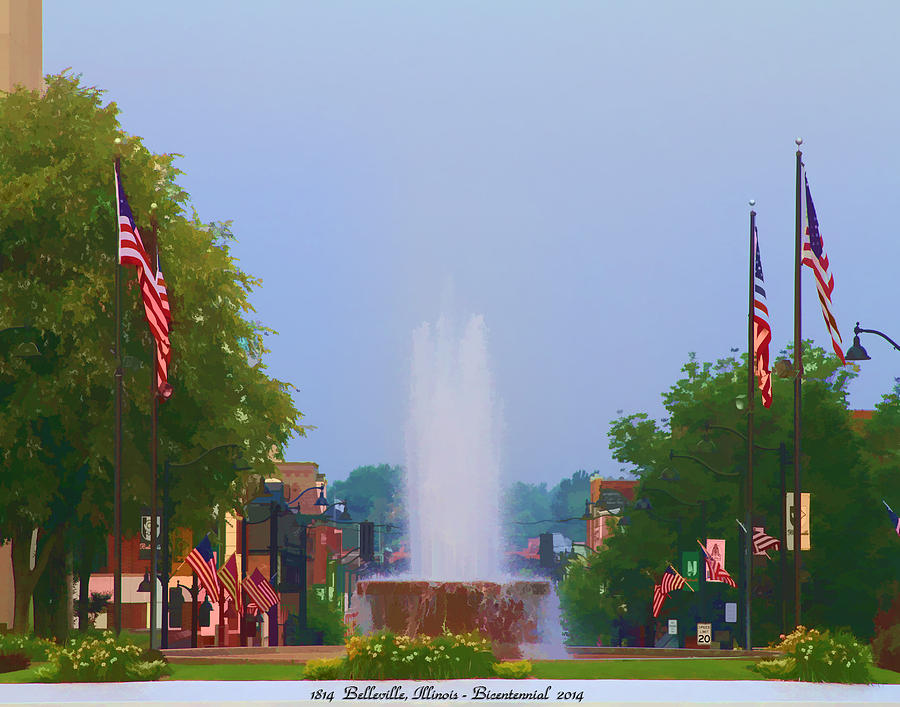 Veterans Memorial Fountain Belleville Illinois #1 Photograph by John Freidenberg