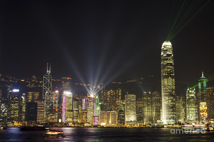 Victoria Harbour at night hong kong Photograph by Tuimages - Pixels