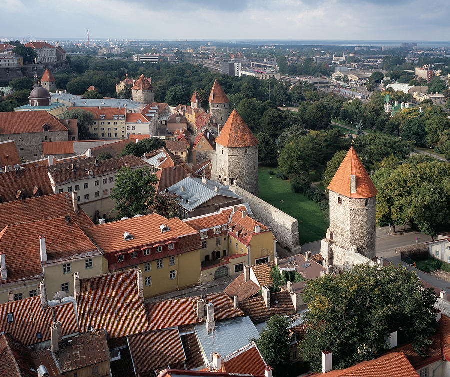View from above of Old Town Tallinn Estonia #1 Photograph by Cliff Wassmann