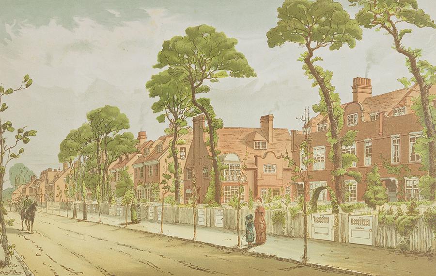 Garden Drawing - View Of Bedford Park, 1882 by English School