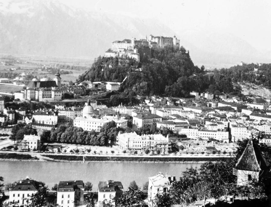 Black And White Photograph - View of Salzburg Austria 1904 #1 by A Macarthur Gurmankin