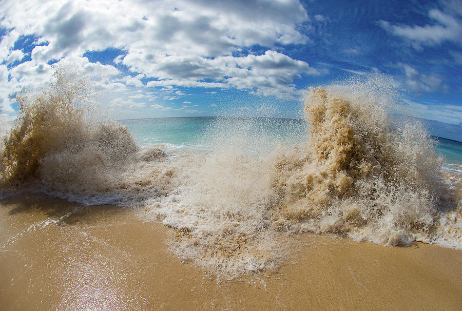 View Of Surf On The Beach, Hawaii, Usa #1 Photograph by Panoramic Images