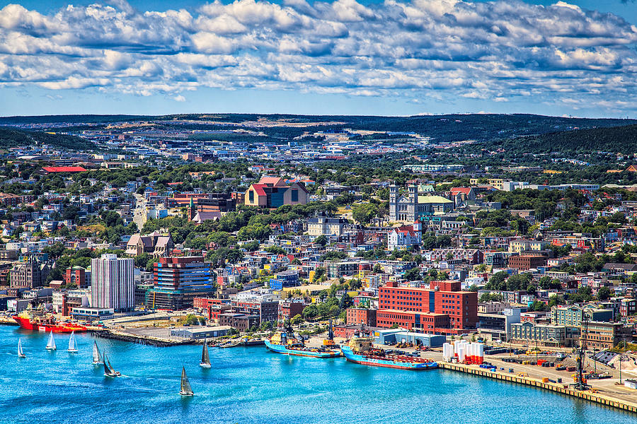 View of the St. Johns Newfoundland from Signal Hill #1 Photograph by Perla Copernik