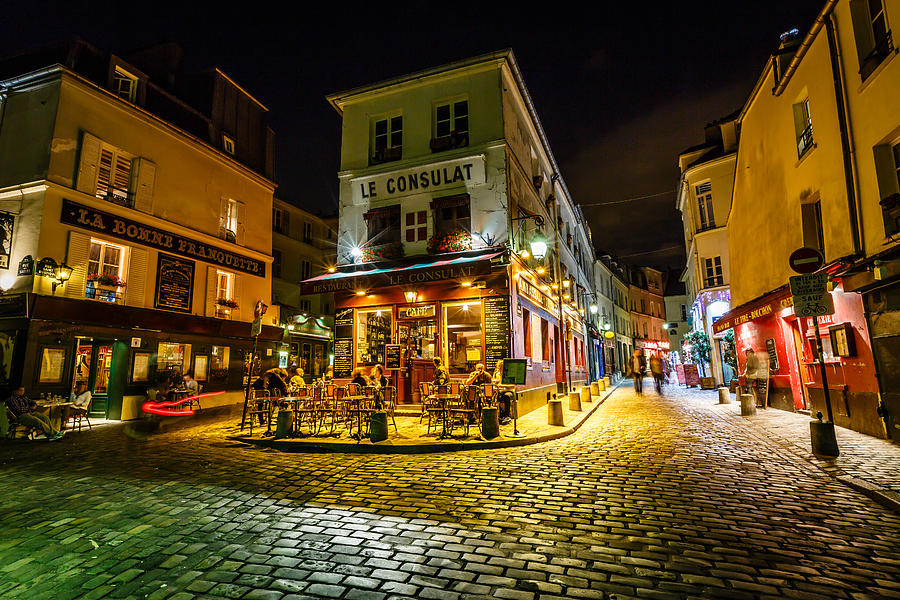 View of Typical Paris Cafe Le Consulat on Montmartre France Photograph ...