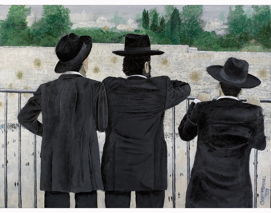 Jerusalem Painting - Viewing The Western Wall #1 by Carl Frankel