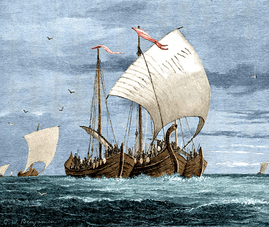 Vikings Cross The North Sea #1 Photograph by British Library