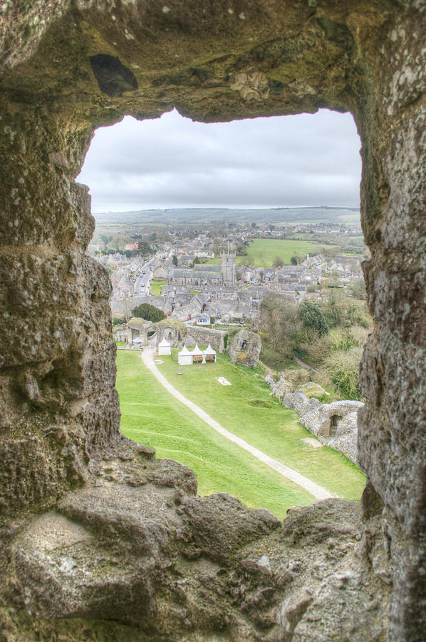 Village viewed from Corfe Castle #1 Photograph by Chris Day