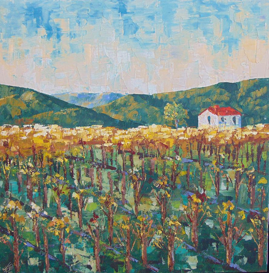 Vineyard South of France #1 Painting by Frederic Payet