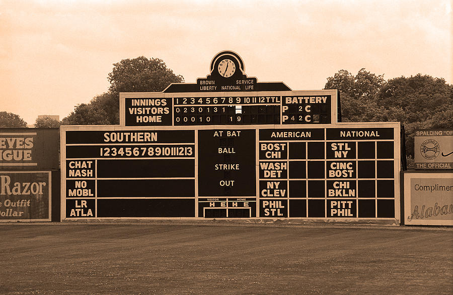 Vintage Baseball Scoreboard #1 Photograph by Frank Romeo