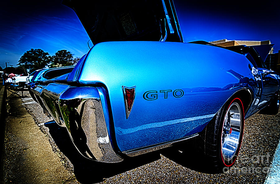 Vintage Blue Pontiac GTO Muscle Car #1 Photograph by Danny Hooks