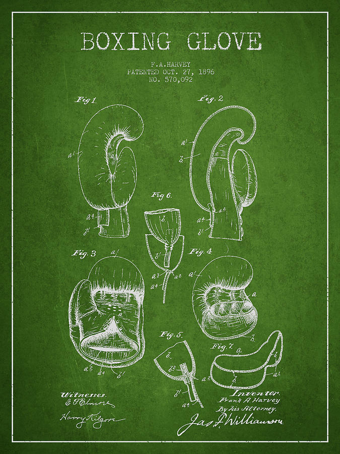 Vintage Digital Art - Vintage Boxing Glove Patent Drawing from 1896 #2 by Aged Pixel