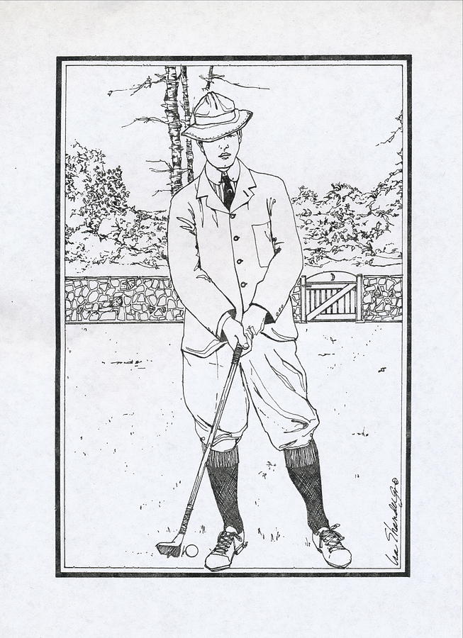 Vintage Golfer #1 Drawing by Ira Shander