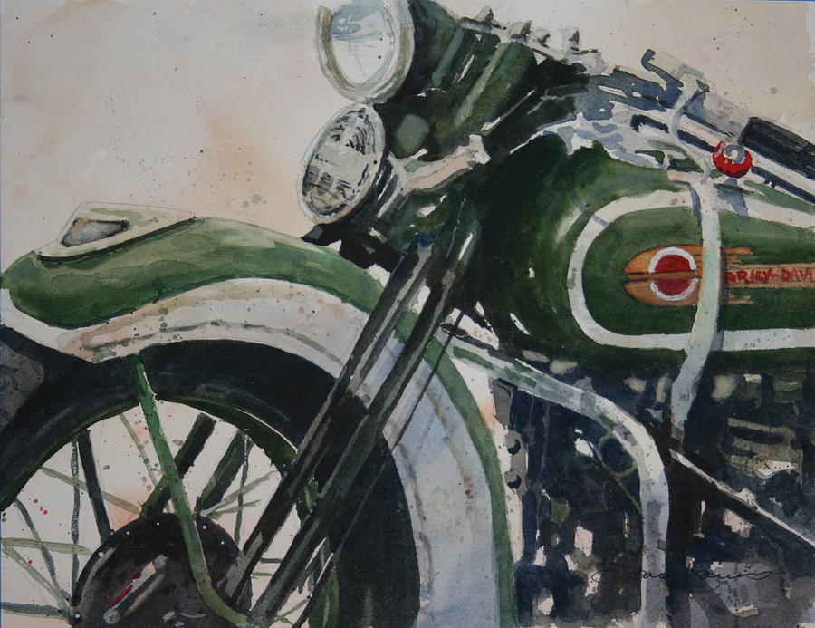 Vintage Harley Painting by Doug Davies Fine Art America