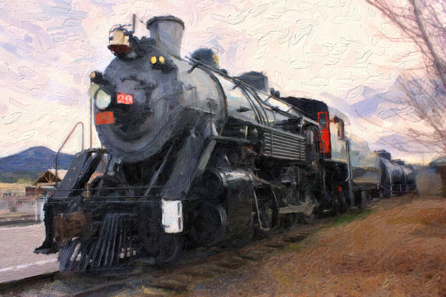 Vintage Railroad Steam Train Digital Art by Gravityx9 Designs