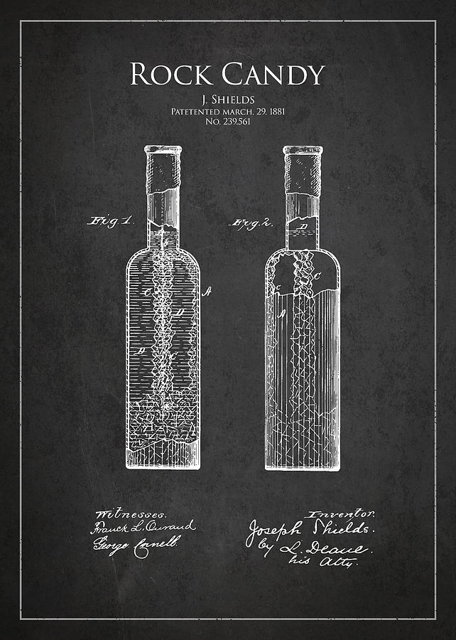 Vintage Rock Candy  Patent Drawing From 1881 Digital Art