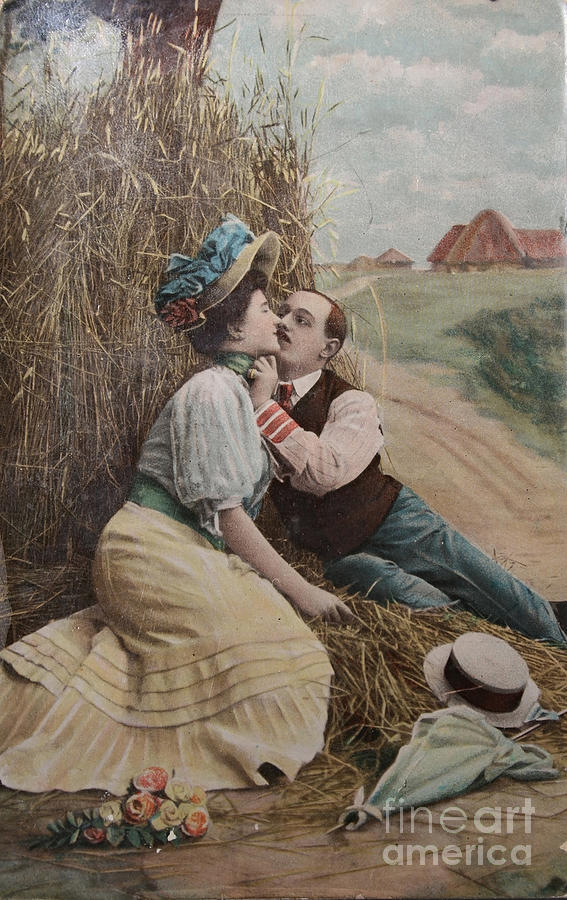 Vintage romance in haystack Photograph by Patricia Hofmeester