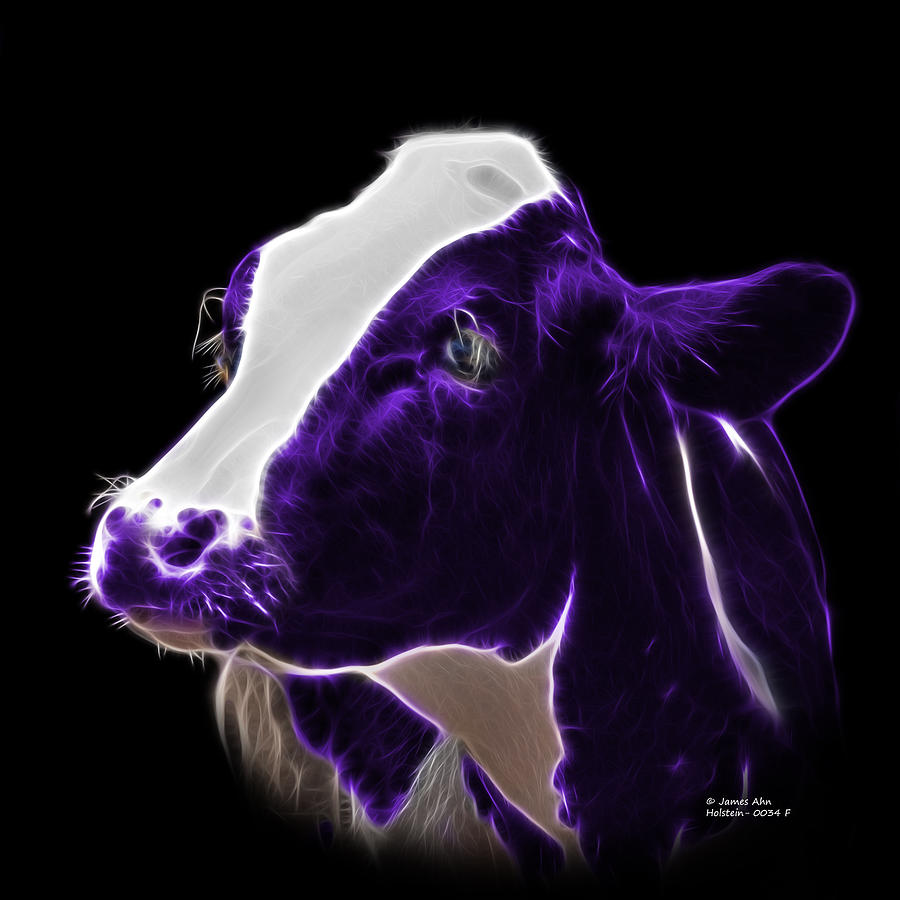 Violet Holstein Cow - 0034 F #1 Digital Art by James Ahn