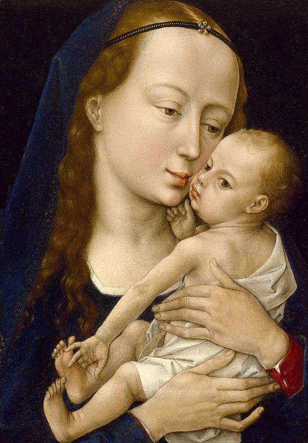 Houston Painting - Virgin and Child #1 by Rogier van der Weyden
