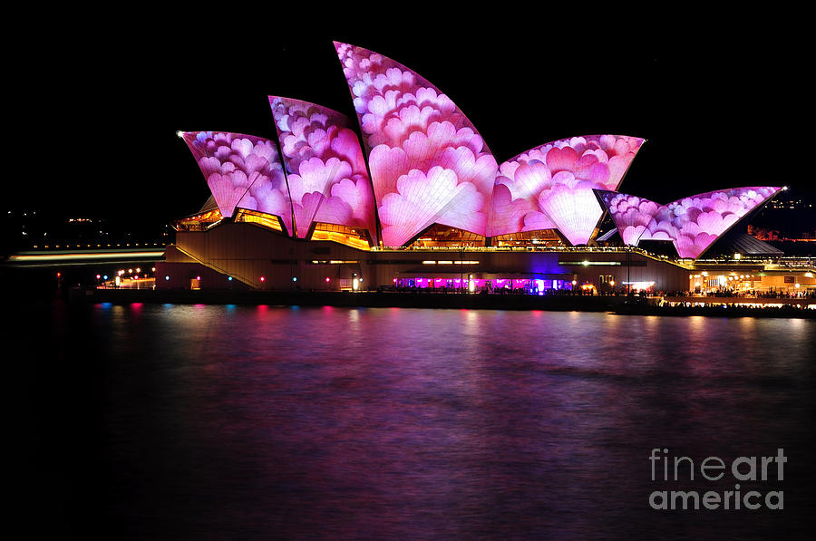 Flower Photograph - Vivid Sydney 2014 - Opera House 2 by Kaye Menner by Kaye Menner