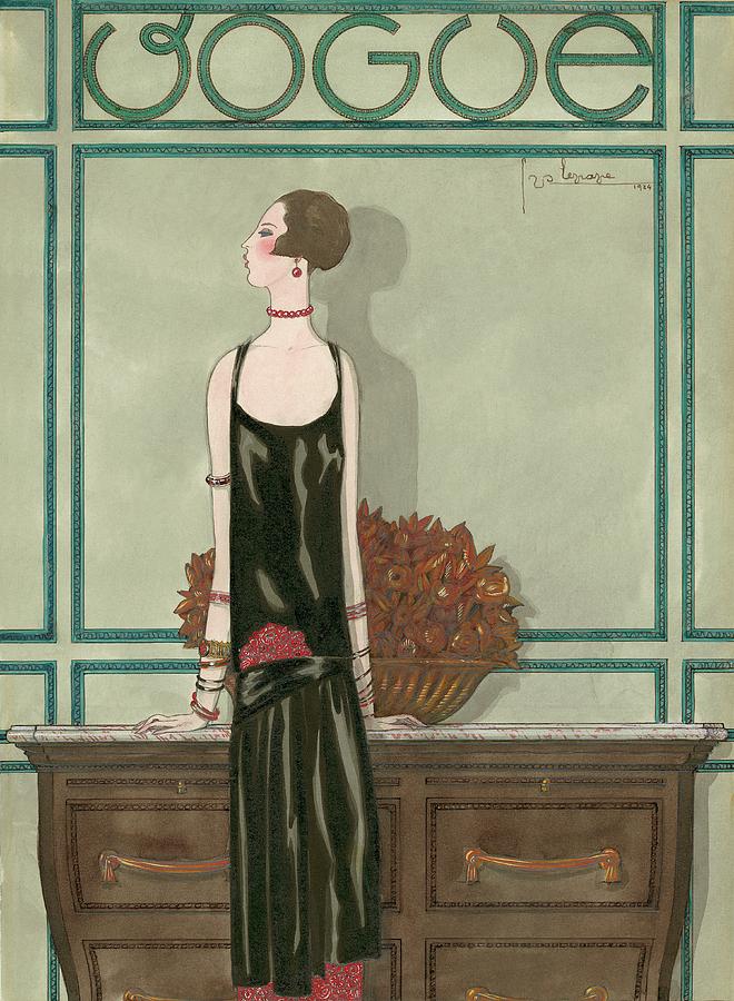 Vogue Magazine Cover Featuring A Woman Wearing Digital Art by Georges Lepape