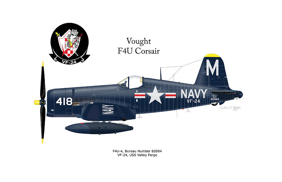 Vought F4U Corsair #4 Digital Art by Arthur Eggers