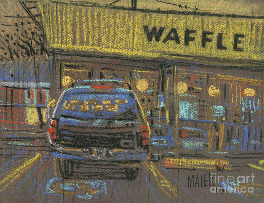 Car Painting - Waffle House by Donald Maier