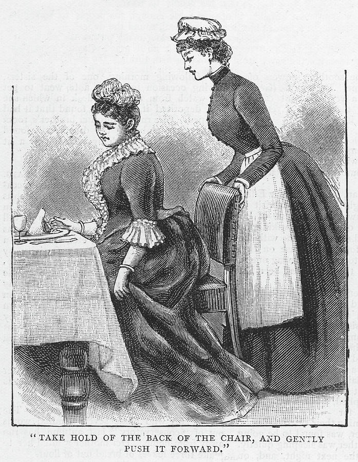 Waiting At Table, The Maidservant Drawing by Mary Evans Picture Library ...