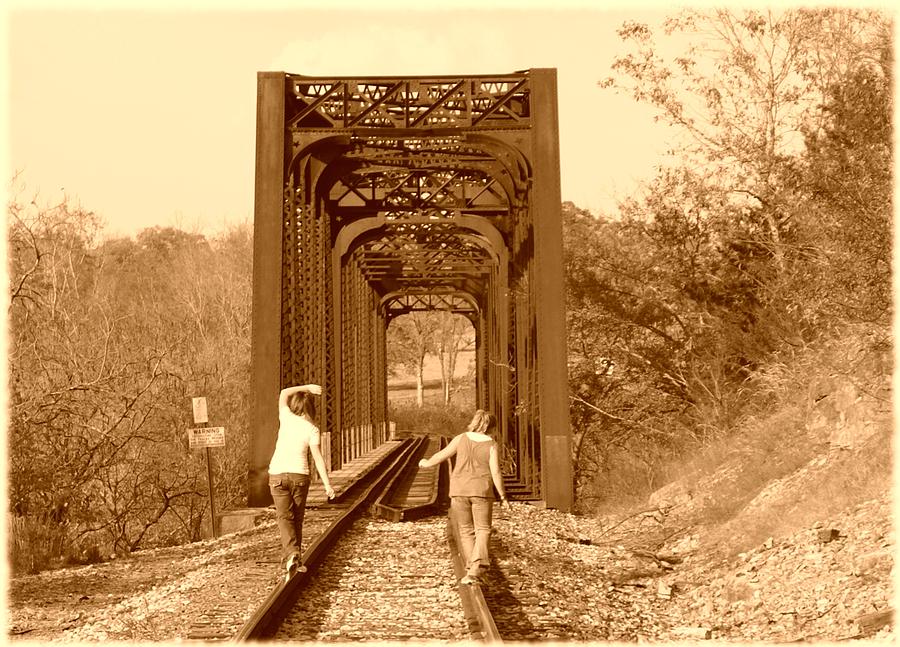 Vintage Photograph - Walk the Line #1 by Trey Edings
