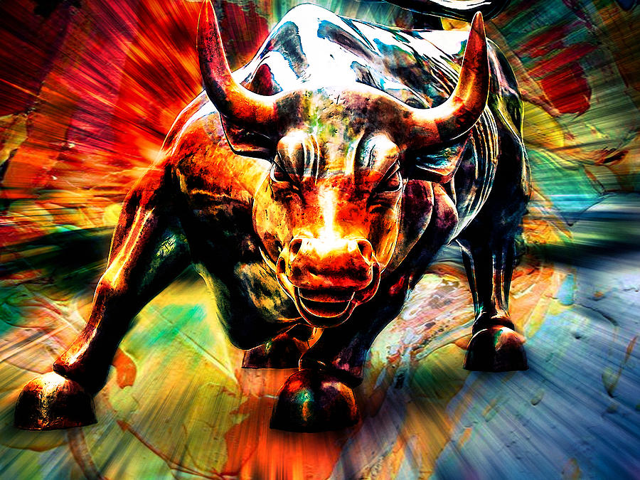 Wall Street Bull #5 Mixed Media by Marvin Blaine
