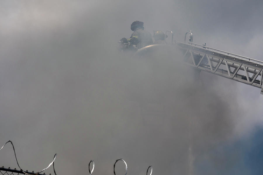 Warehouse Fire #1 Photograph by Jim West/science Photo Library