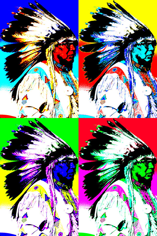 Feather Digital Art - Warhol Chief #1 by Jeff Ferguson