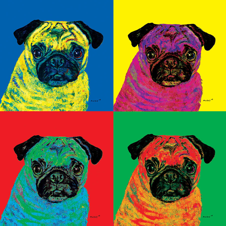 Warhol Pug Painting by Dale Moses