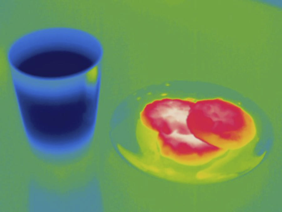Warm Cookies And Cold Milk, Thermogram #1 Photograph by Science Stock Photography