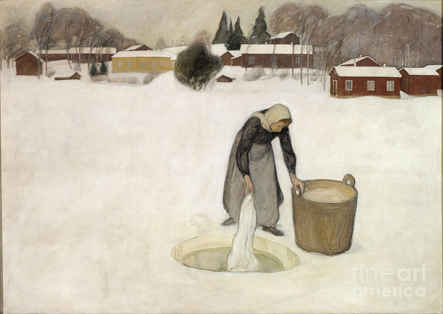 Washing On The Ice Painting