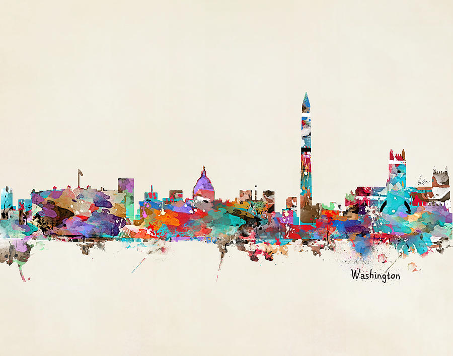 Washington Dc Skyline Painting - Washington Dc  by Bri Buckley