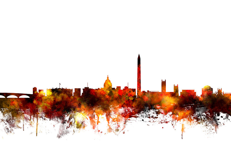 Washington D.c. Digital Art - Washington DC Skyline #1 by Michael Tompsett