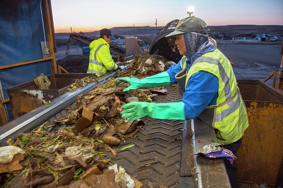 Waste Sorting At Composting Facility #1 Photograph by Peter Menzel