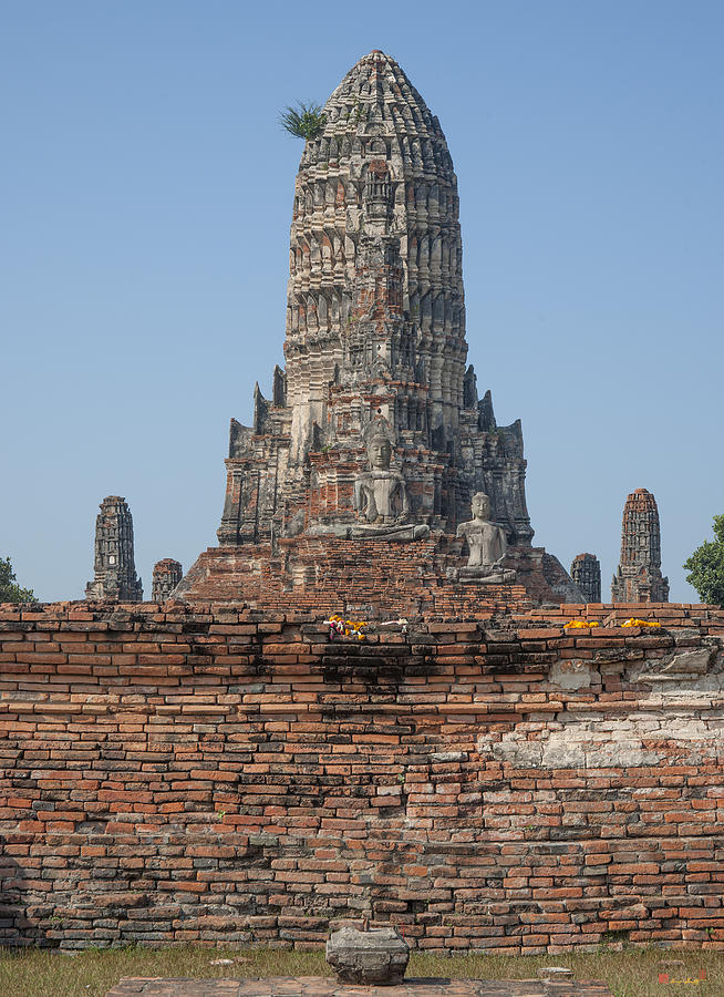 Wat Chaiwatthanaram Ubosot Platform and Buddha Images DTHA0189 #2 Photograph by Gerry Gantt