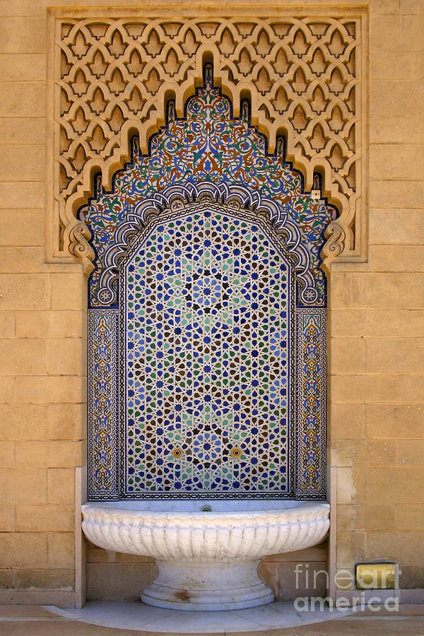 Water Fountain Mausoleum of Mohammed V opposite Hassan Tower Rabat Morocco  #1 Photograph by PIXELS  XPOSED Ralph A Ledergerber Photography