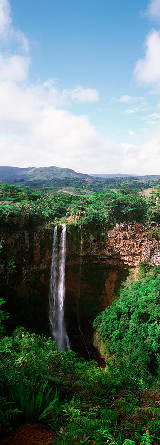 Nature Photograph - Waterfall, Chamarel Waterfall #1 by Panoramic Images