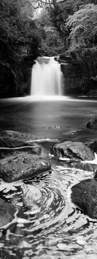 Black And White Photograph - Waterfall In A Forest, Thomason Foss #1 by Panoramic Images