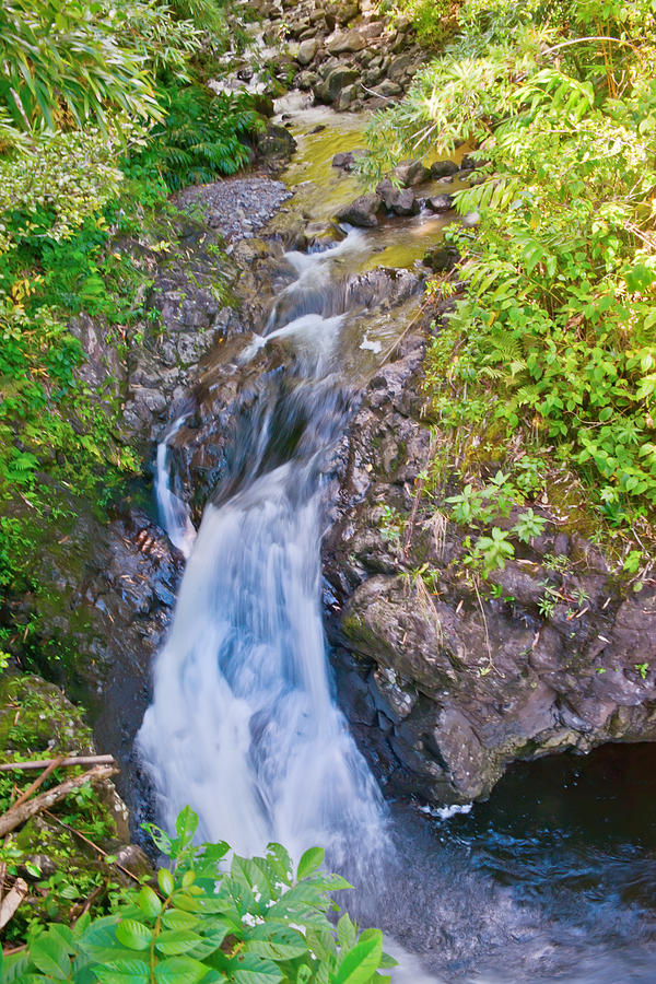 Waterfall in the Heleakala National Park in Hawaii #1 Photograph by Marek Poplawski