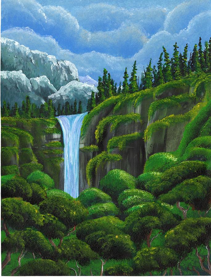 WaterFall Drawing by James Taylor - Fine Art America