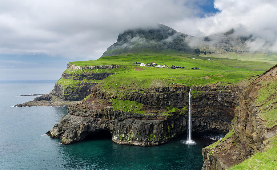 Waterfall Near Gasadalur, One Photograph by Martin Zwick - Pixels